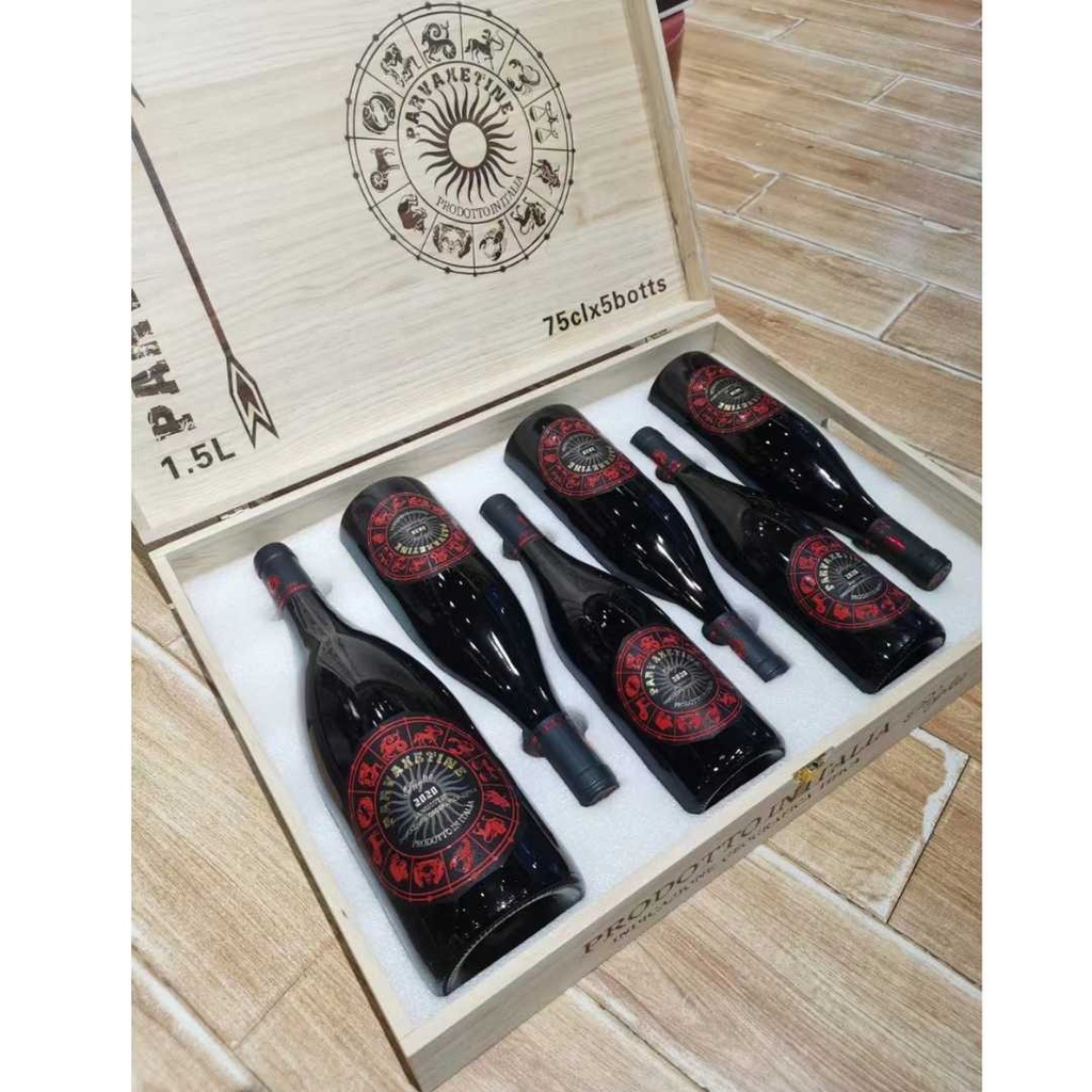 Cassetta per 6 bottiglie di vino scatola personalizzabile in legno di pino