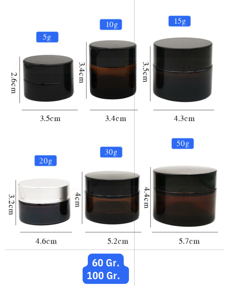 Barattoli scuri anti UV, per cosmetici, integratori alimentari, pillole e medicine
