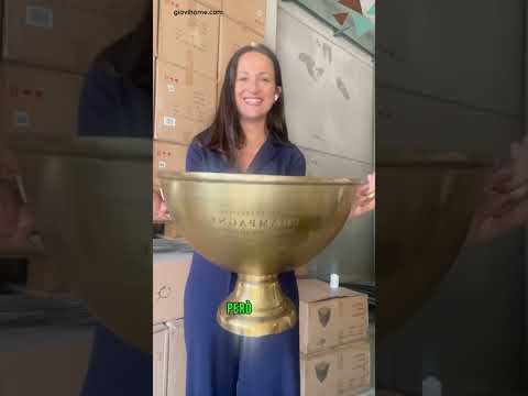 Spumantiera/Coppa 46 cm Saint Tropez Gold PER CHAMPAGNE IN ORO con manici 