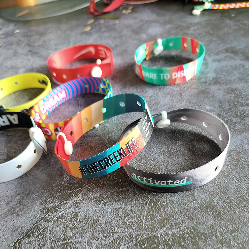 Braccialetto tessuto monouso personalizzato, accesso all'evento, biglietto d'ingresso per braccialetto di identificazione, incontro annuale