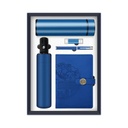 SET REGALO TACCUINO IN PELLE BOTTIGLIA CON LED OMBRELLO PENNETTA USB E PENNA
