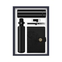 SET REGALO TACCUINO IN PELLE BOTTIGLIA CON LED OMBRELLO PENNETTA USB E PENNA