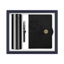 SET REGALO TACCUINO IN PELLE BOTTIGLIA CON LED E PENNA  
