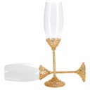 FLUTE CHAMPAGNE CON MOTIVO CRISTALLI ORO