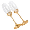 FLUTE CHAMPAGNE CON MOTIVO CRISTALLI ORO