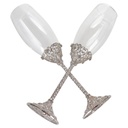 FLUTE CHAMPAGNE CON MOTIVO CRISTALLI ARGENTO