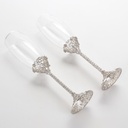 FLUTE CHAMPAGNE CON MOTIVO CRISTALLI ARGENTO
