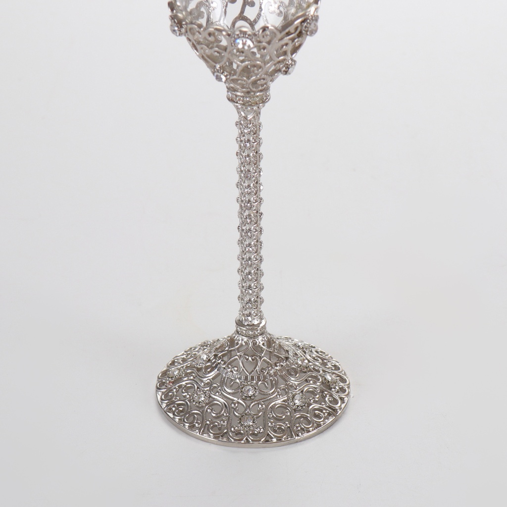FLUTE CHAMPAGNE CON MOTIVO CRISTALLI ARGENTO