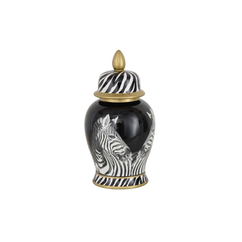 Barattoli in ceramica bianco e nero con motivo zebrato a pennello