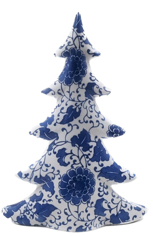 [159-21008-2] ALBERO DI NATALE STILIZZATO CON DECORO PORCELLANA