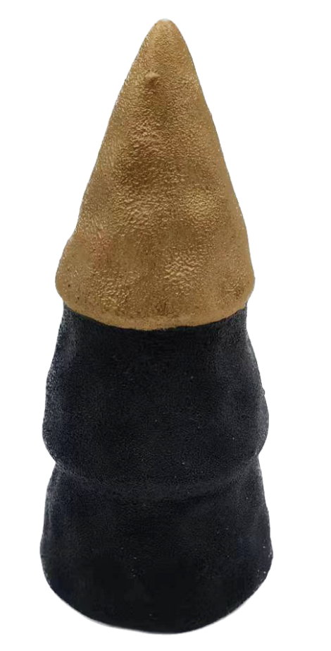 [158-ycl21a006-1] ALBERO DI NATALE STILIZZATO GRANDE MONOCOLORE NERO CON PUNTA COLORE ORO PORCELLANA 