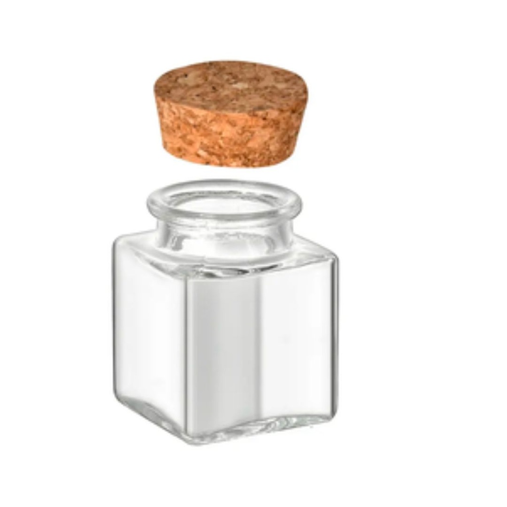 Barattolino quadrato in vetro