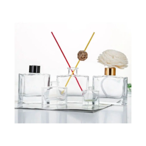 Rectangular clear glass diffuser bottles
