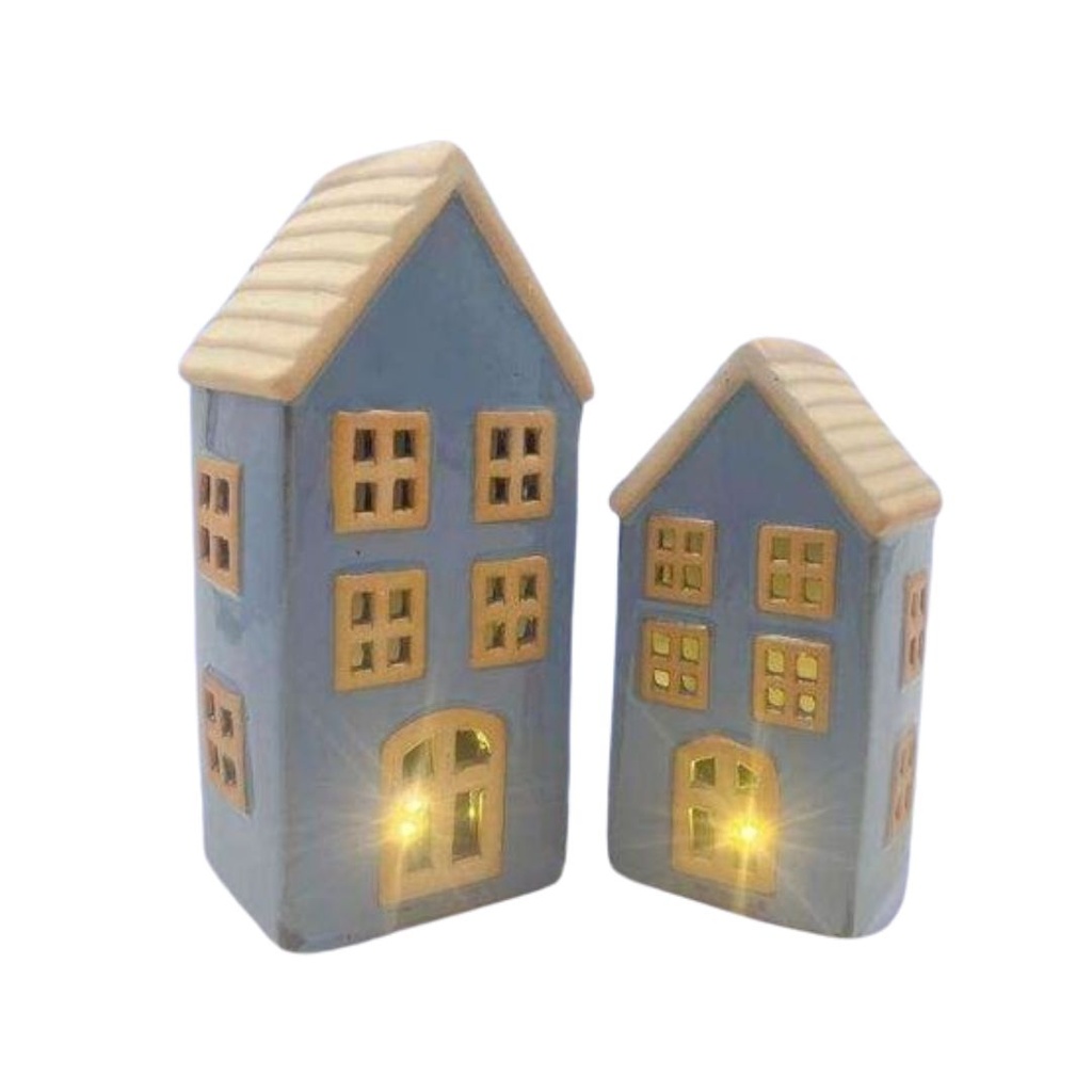 Casetta Natalizia con Led in fine porcellana 