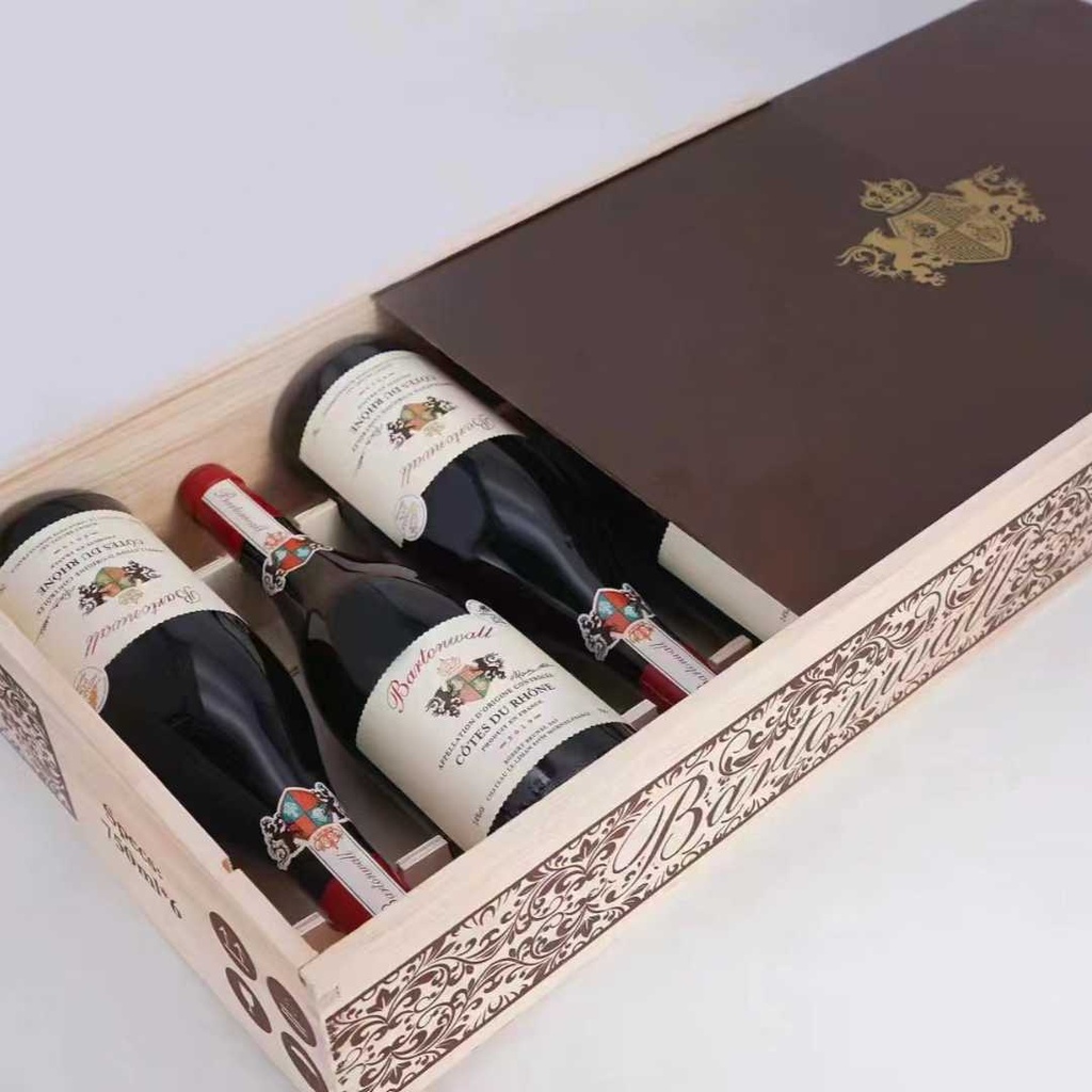 Confezione Cassetta Personalizzata in legno per Vino cassetta vini con coperchio estraibile 