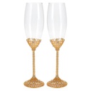 FLUTE CHAMPAGNE CON MOTIVO CRISTALLI ORO