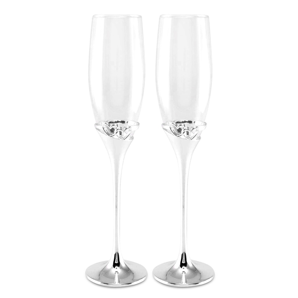 [03-CG073] FLUTE CHAMPAGNE DOPPI CUORI