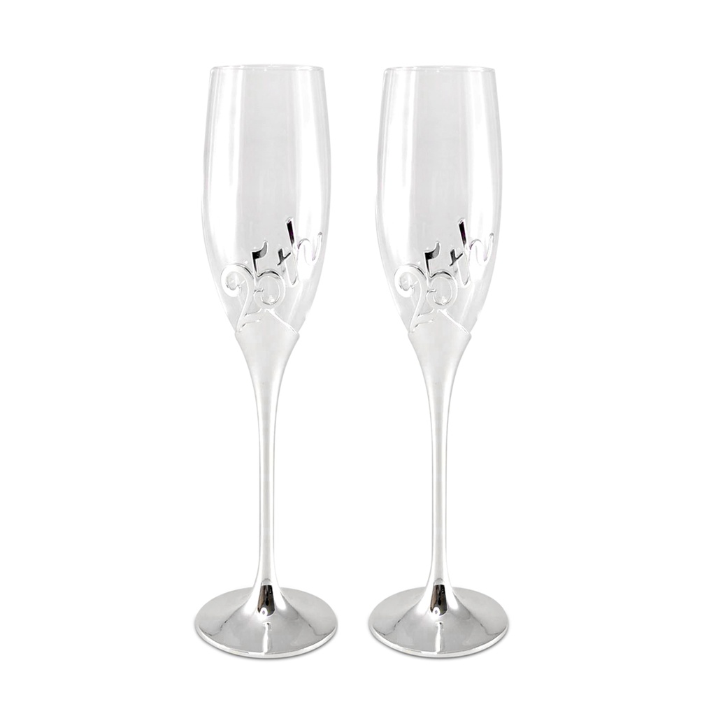 FLUTE DA CHAMPAGNE CON NUMERI DA ANNIVERSARIO MATRIMONIO (25° e 50°)