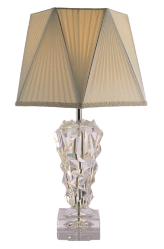 [50-FC-1014L] LAMPADA  DA TAVOLO IN CRISTALLO CON PARALUME 