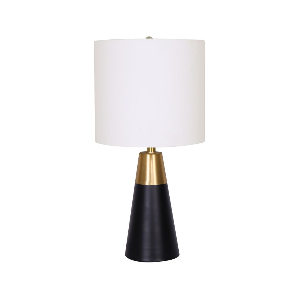 [119-ML234577] LAMPADA DA TAVOLO IN METALLO CON RIFINIRTURE NERE E ORO