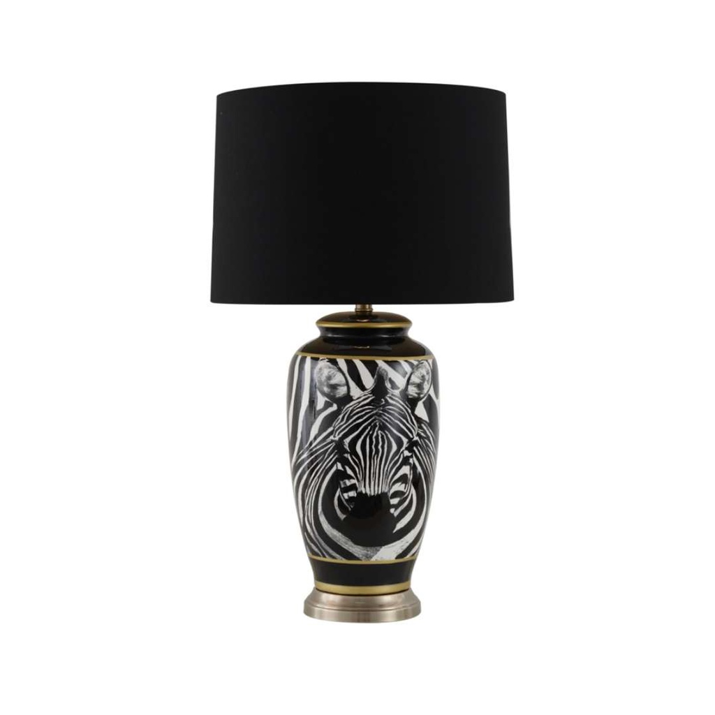 Lampada Zebrata in ceramica colorata bianco nero moderno