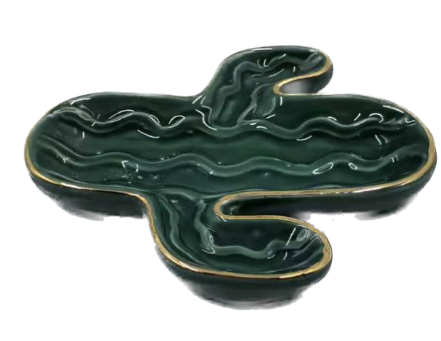 [158-ycl19a040] PIATTINO PORCELLANA CON PARTICOLARE FORMA CACTUS 