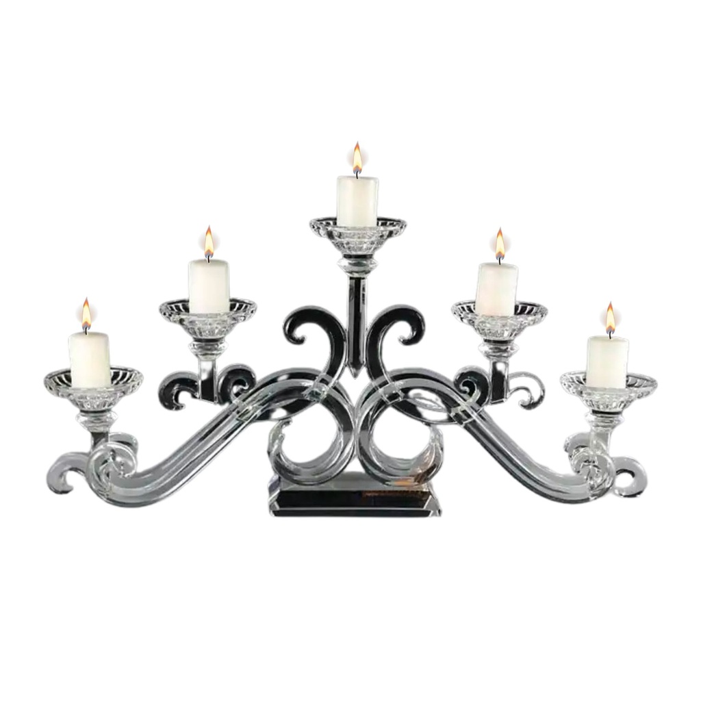 [06-SH-068] PORTA CANDELE 5 BRACCI IN CRISTALLO
