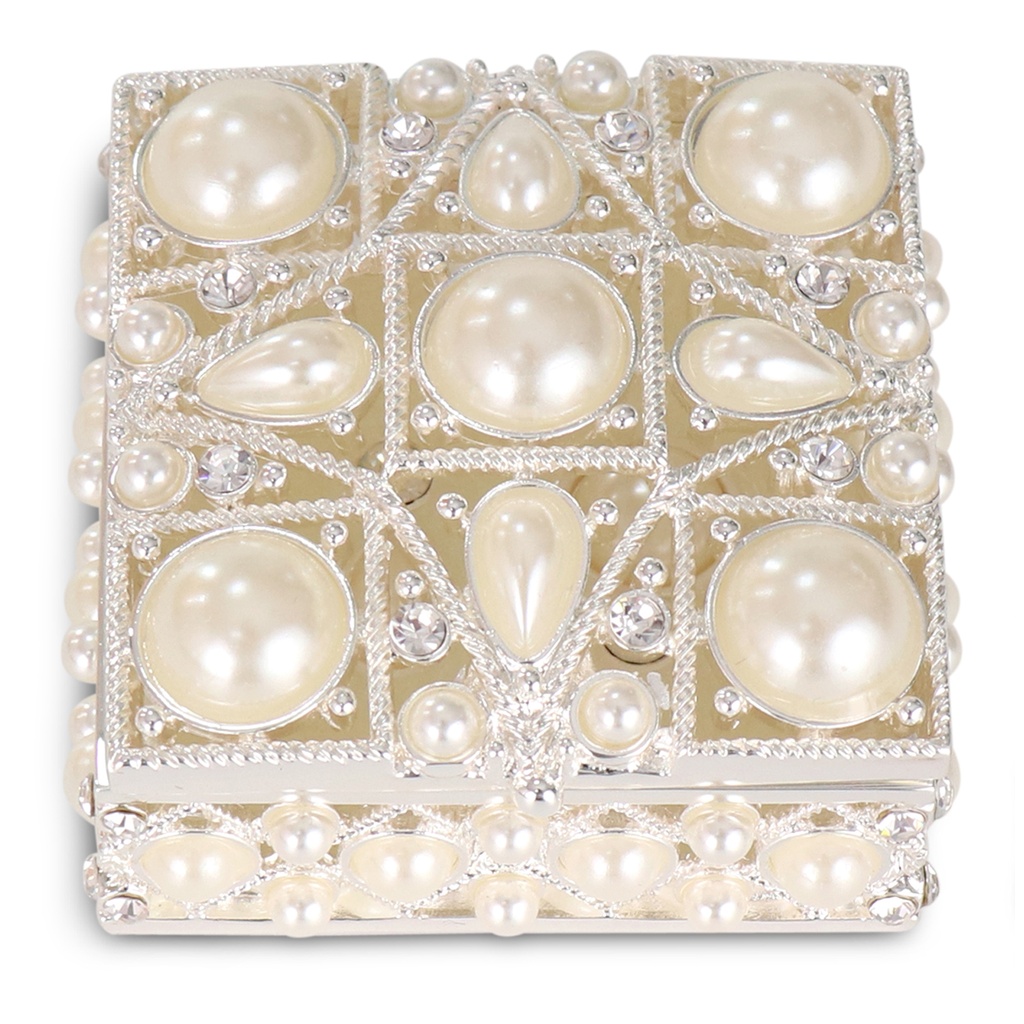 [03-JB2371] PORTAGIOIE QUADRATO CON PERLE GRANDI