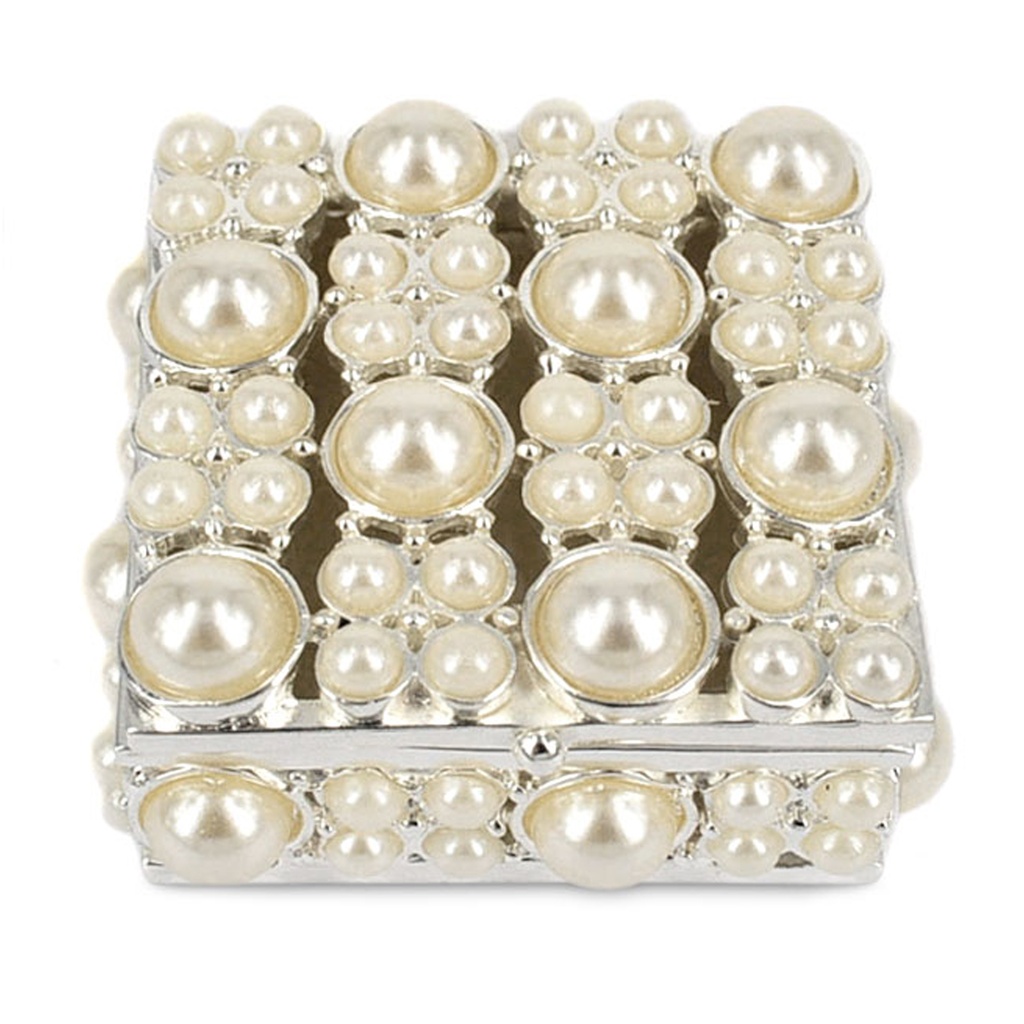 [03-JB0686] PORTAGIOIE QUADRATO CON PERLE GRANDI E PICCOLE