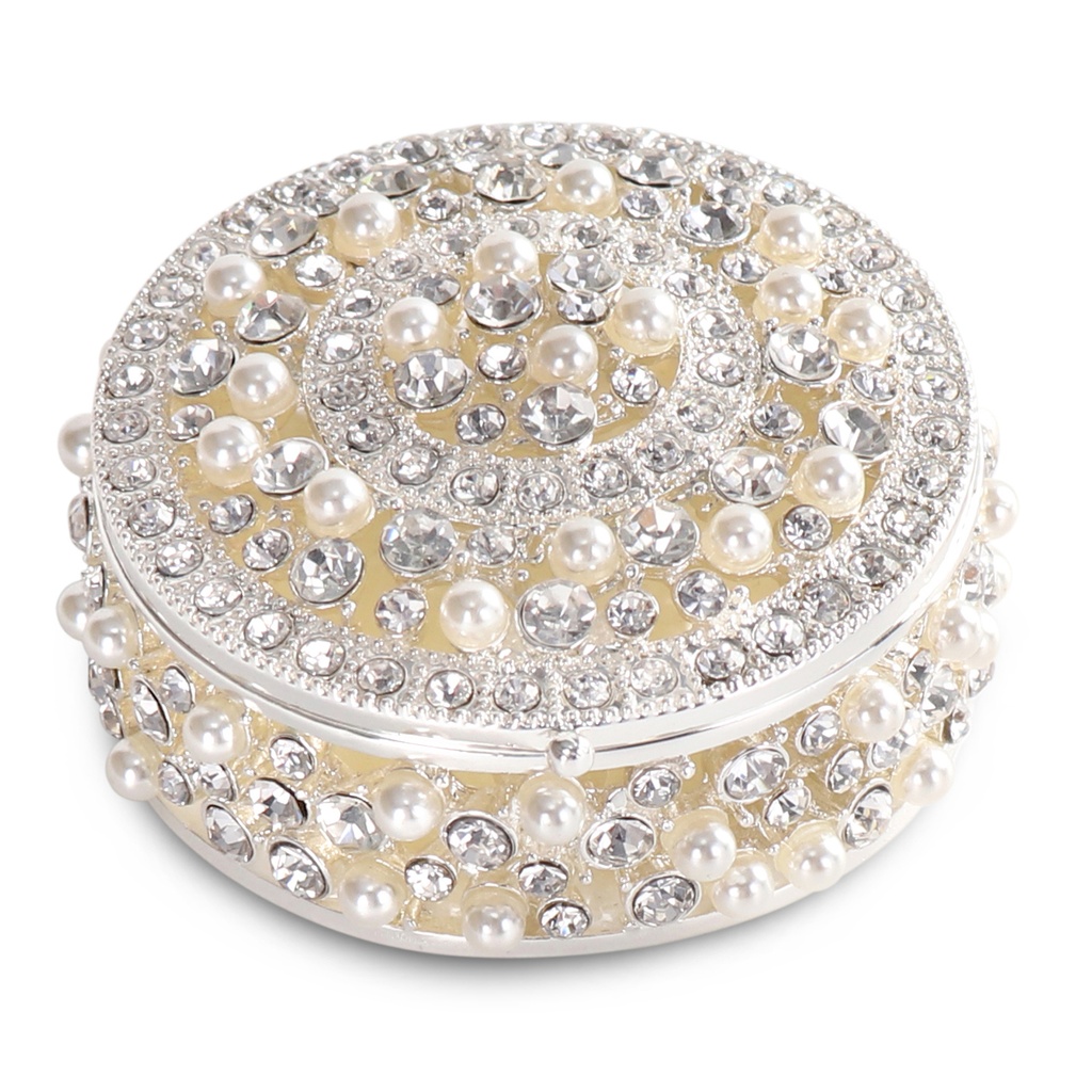 [03-JB1992S] SCATOLA PER GIOIELLI CON PERLA E CRISTALLO