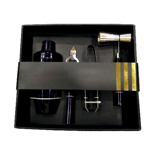 [ALM-556-BK] SET COCKTAIL SHAKER ACCIAIO  CON BOX 