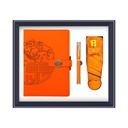 SET REGALO TACCUINO IN PELLE BOTTIGLIA CON LED OMBRELLO E PENNA   