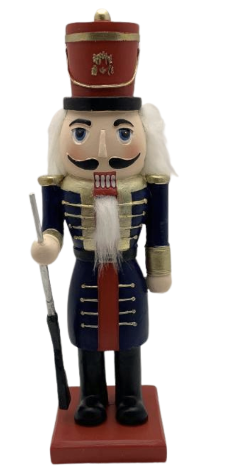 [153-20667A] SOLDATINO SCHIACCIANOCI IN RESINA CON FUCILE