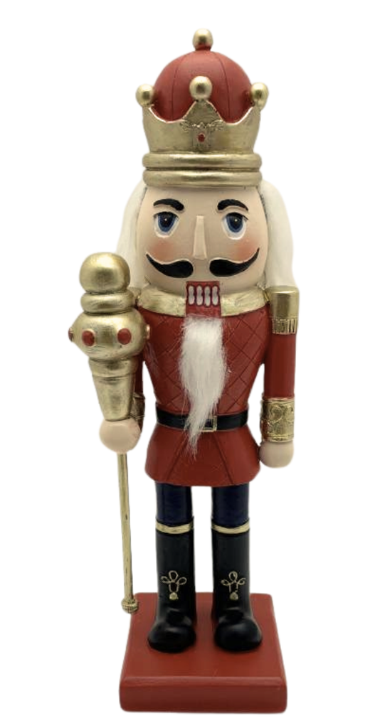 [153-20667B] SOLDATINO SCHIACCIANOCI IN RESINA CON SCETTRO