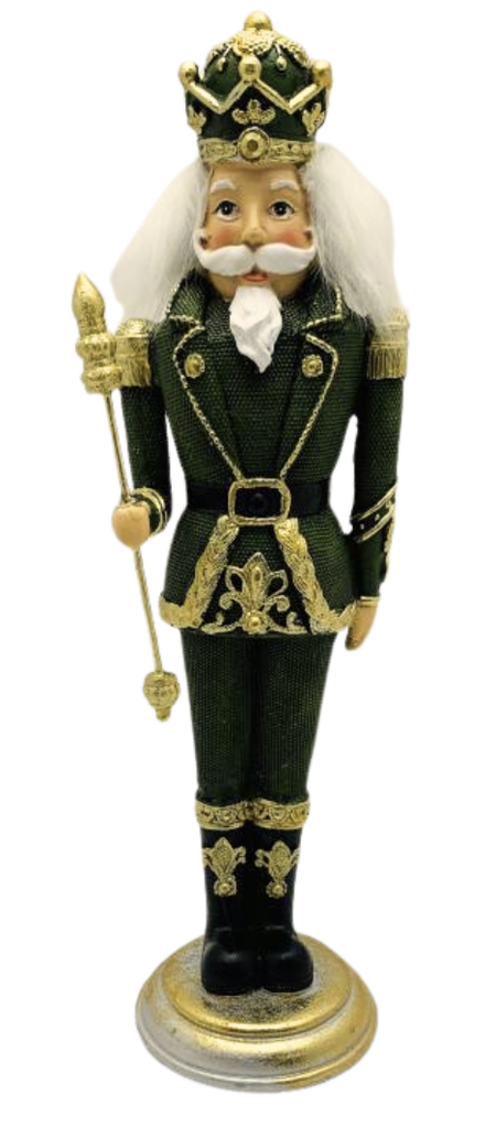 [153-210019] SOLDATINO SCHIACCIANOCI IN RESINA CON SCETTRO E CORONA 