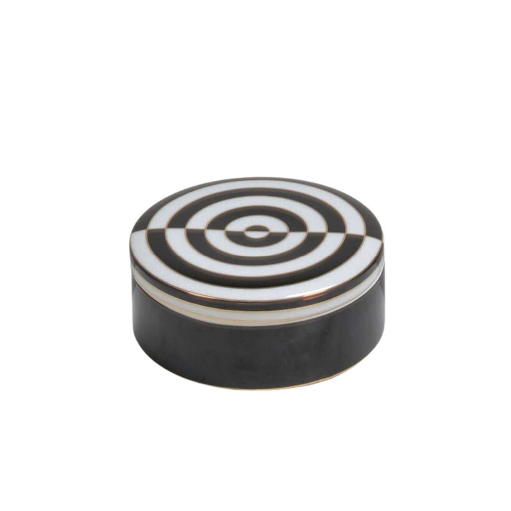 [JCD-13979] Scatola tonda porta oggetti motivo bianco nero moderno