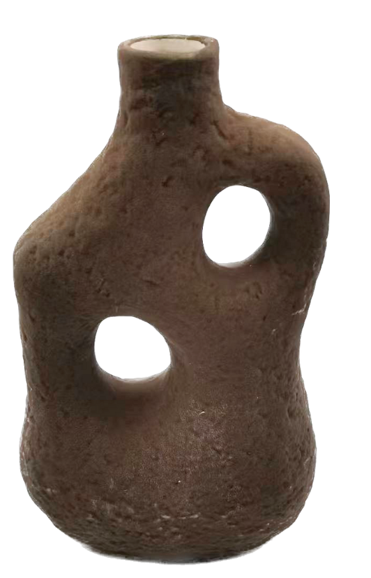 [158-ycl23a110] VASO ANFORA PORCELLANA COLORE TERRA PORCELLANA 