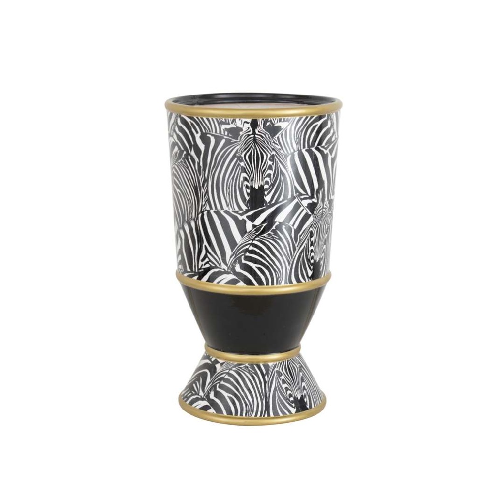 [JCD-17753] Vaso motivo zebrato in ceramica forma conica