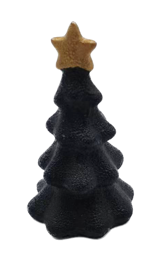 [158-ycl150374] ALBERO DI NATALE STILIZZATO BASE NERO CON STELLA COLORE ORO   PORCELLANA  