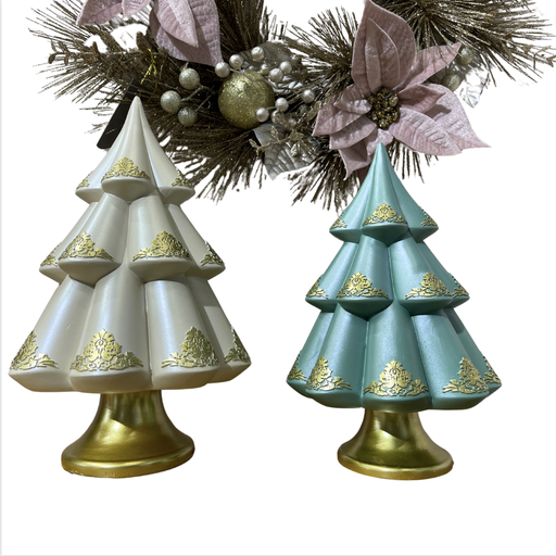 Alberi di Natale resina decoro classico con oro