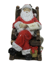 [07-KC2D061842] BABBO DI NATALE SEDUTO CON DONI IN RESINA