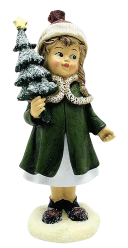 [153-210011] BIMBA CON ALBERO DI NATALE