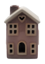 [159-G22140-2] CASETTA NATALIZIA CON LUCE LED PICCOLA BICOLORE PORCELLANA 