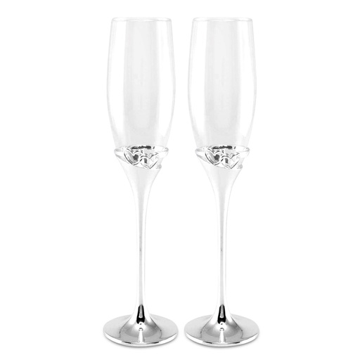 [03-CG073] FLUTE CHAMPAGNE DOPPI CUORI