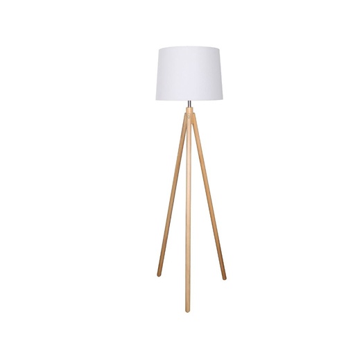 [119-ML23470703] LAMPADA  DA TERRA IN LEGNO CON PARALUME IN TESSUTO