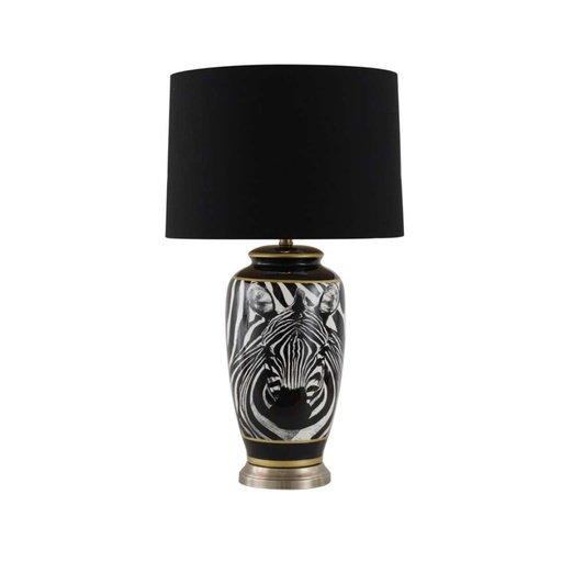 [JCO-X14136] Lampada Zebrata in ceramica colorata bianco nero moderno